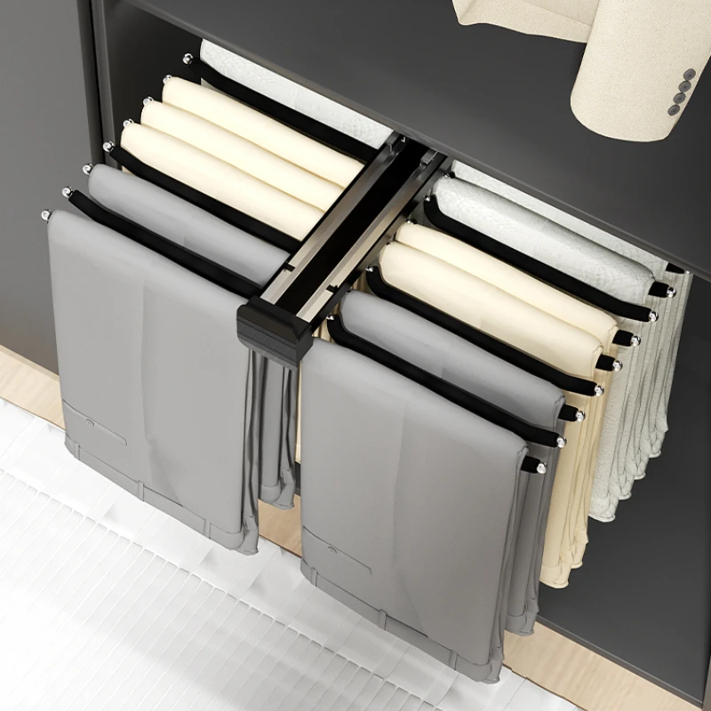 WardrobeTopMountedTrousersRackPantsDrawerPantsPullRackHanging