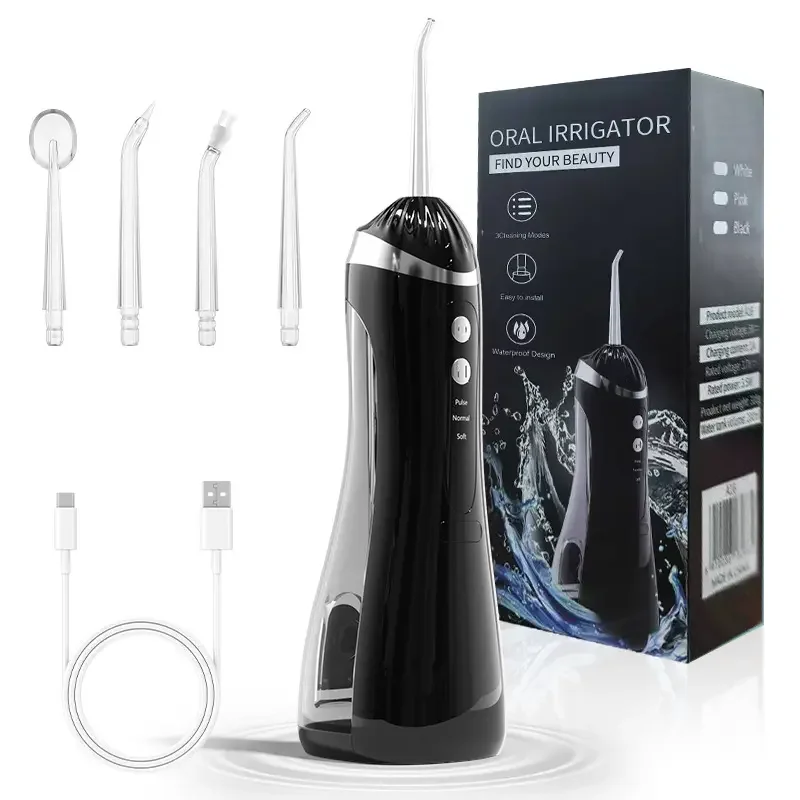 Rechargeable 4-in-1 High Pressure Pulse Oral Flosser Electric Teeth Cleaner Portable Dental Water Flosser