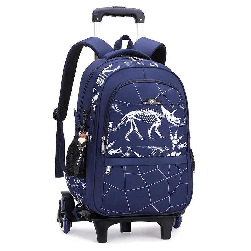 Trolley School Bags for Boys Children Dinosaur Spaceman Rolling Backpack Elementary School Backpack with Wheels Student Book Bag
