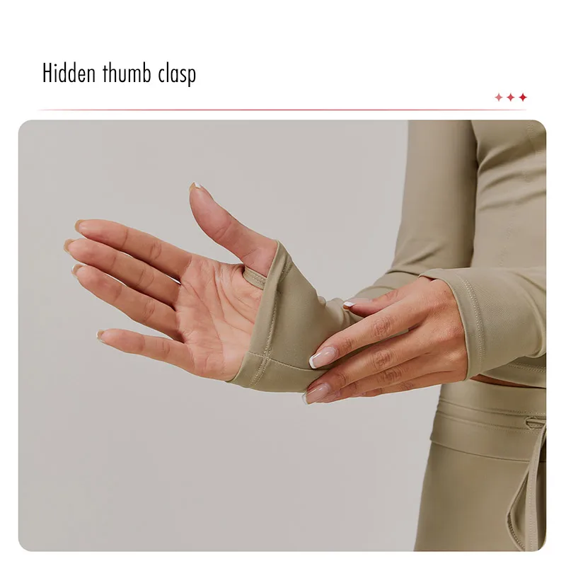 Description Picture 6 of itemWomen Sports Zipper Jacket Yoga Long Sleeved Shirts Summer Sun Protection Clothing Fitness Running Gym Tops UV Resistant Coat