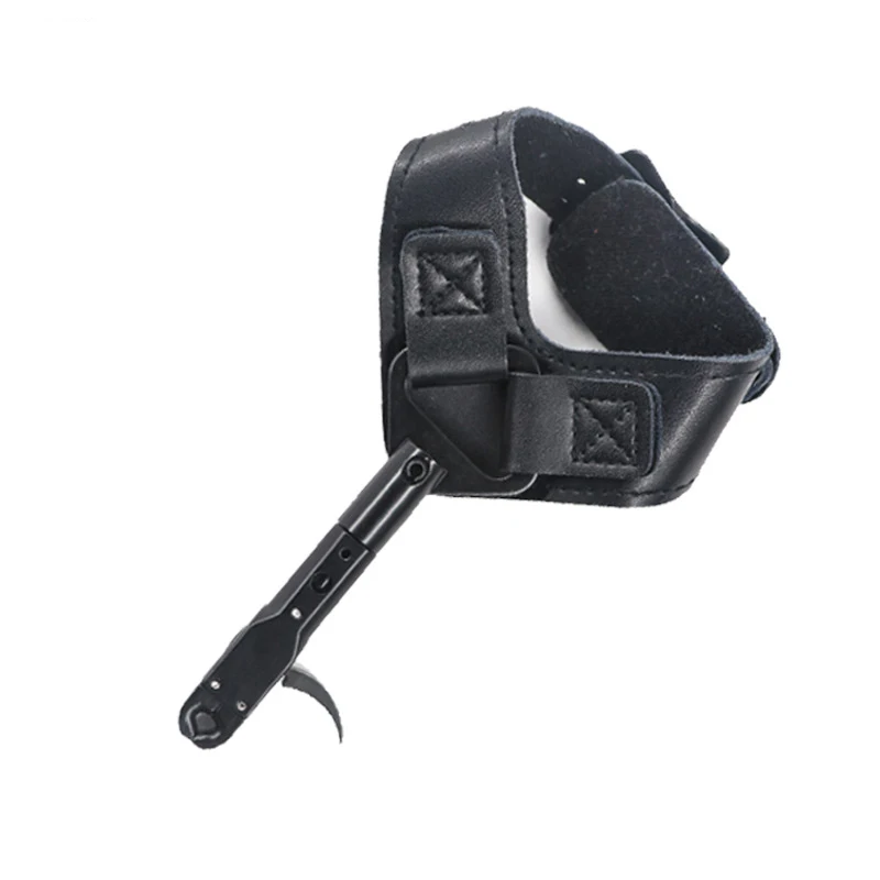 

Hunting Compound Bow Archery 360 Degree Rotation Release Auxiliary R1 Leather Wristband Wrist Adjustable Length Elasticity