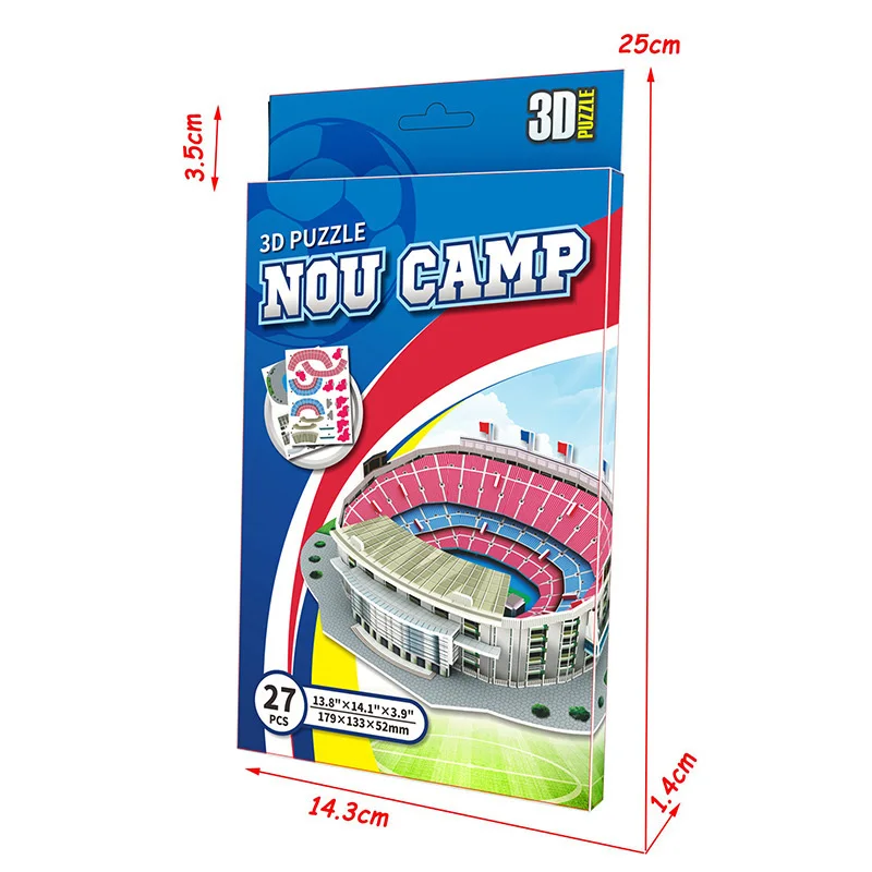 Football Puzzles 3D Soccer Stadiums Montessori Education Handmade Toys Original Gifts Home and Decoration