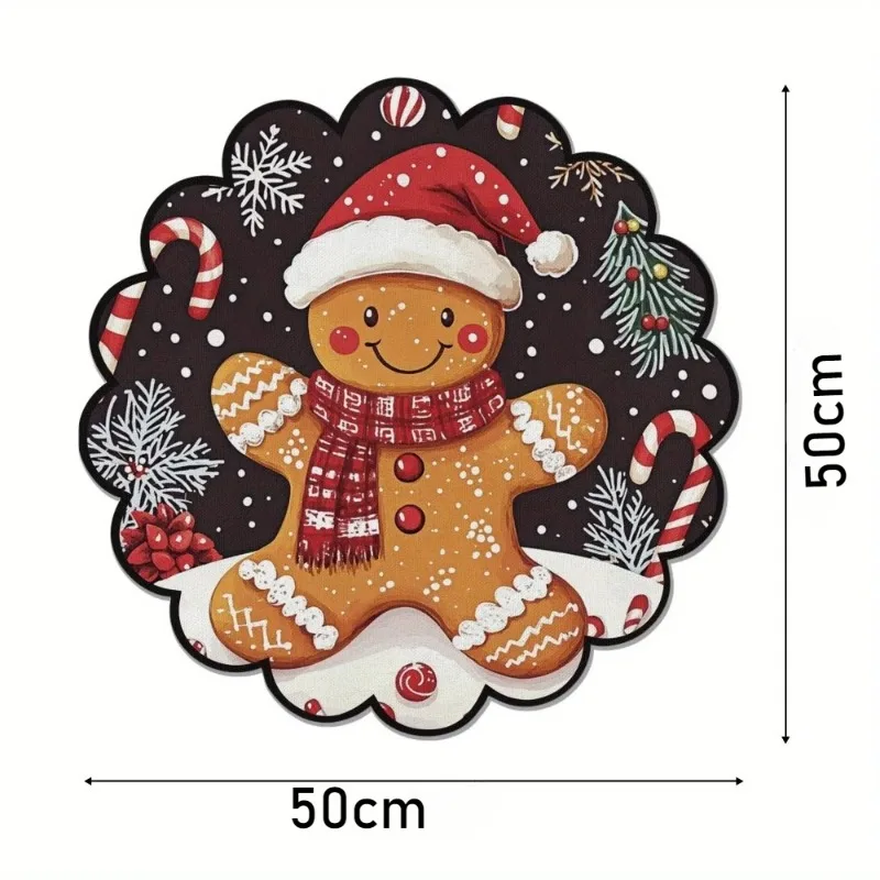 1-PackChristmas Wavy-Edge Placemats-Non-Slip Heat-Resistant Round Table Mats for Holiday Dining,Festive Party Decor with