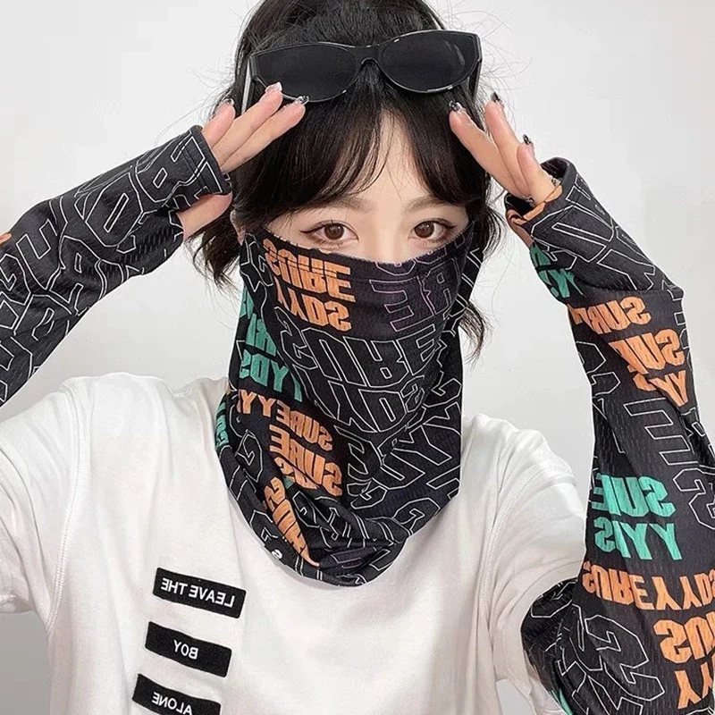 여름 패션 자외선 차단 마스크 페이스 넥 UV 프로텍션 스카프 남녀 힙합 야외 스포츠 사이클링 귀 마스크