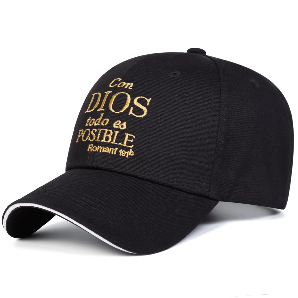 Unisex DIOS Baseballkappen mit Buchstabenstickerei, Frühling und Herbst, für den Außenbereich, verstellbare Freizeithüte, Sonnenschutzhut, Sportkappe – Detail 2