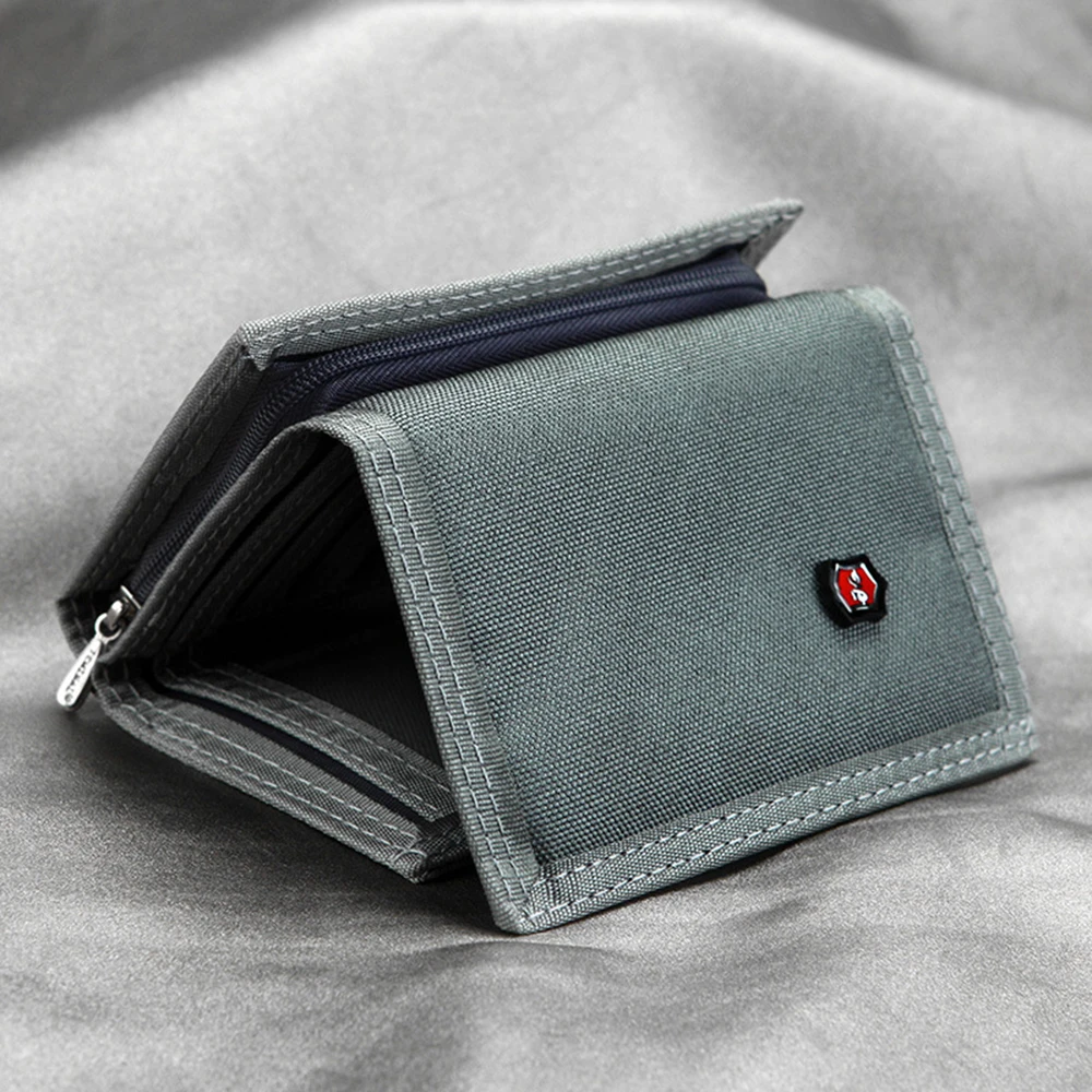 Rugged Cordura Mens Tri-Fold Wallet - Zippered Coin Pocket, Multifunctional compartments, Classic Style - Durable and Stylish 5