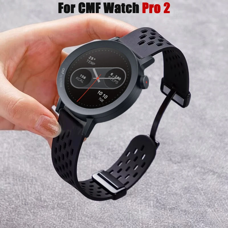 Magnetic Sports Band with Folding Buckle in Silicone - 22mm