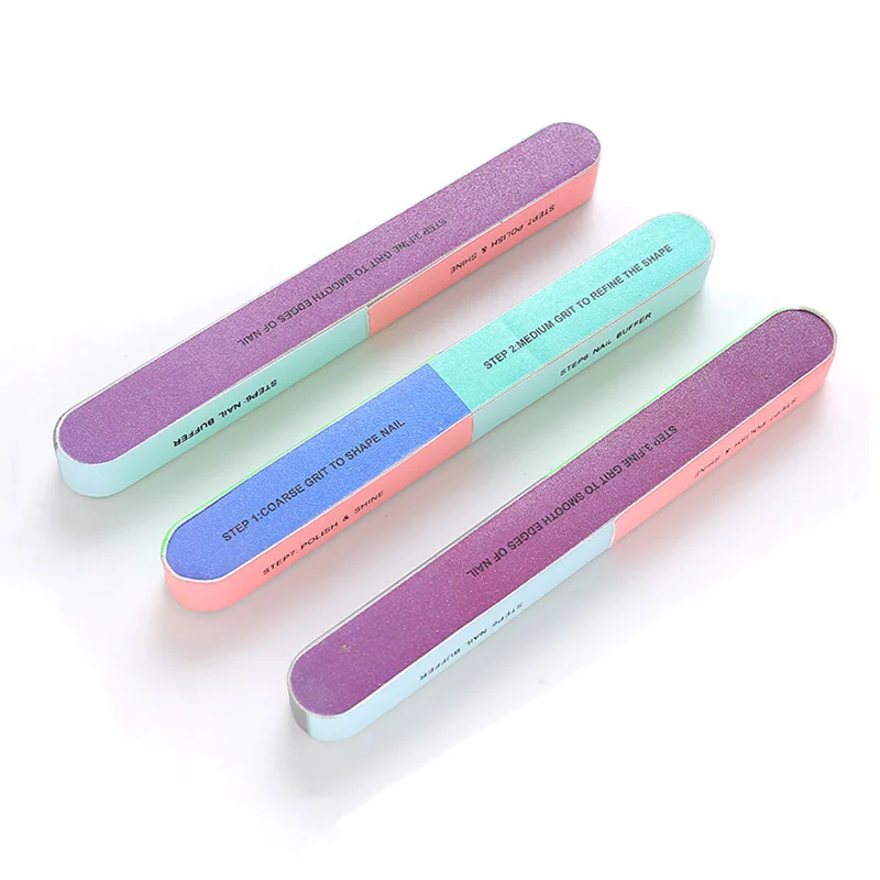 3 Pieces Nail Buffer Block 100/180 New Hot Sale Article Nail File Seven