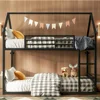 Bunk Beds Twin Over Twin, House Bunk Bed Frame with Ladder and Guardrail, House Shaped with Metal Slats Bunk Beds for Kids 1