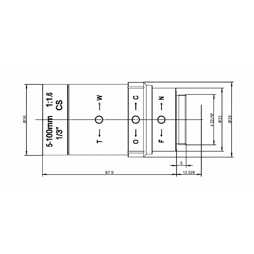 Global Shutter USB Camera 1080P 90FPS Industrial Metal Box With 5-100mm Varifoca