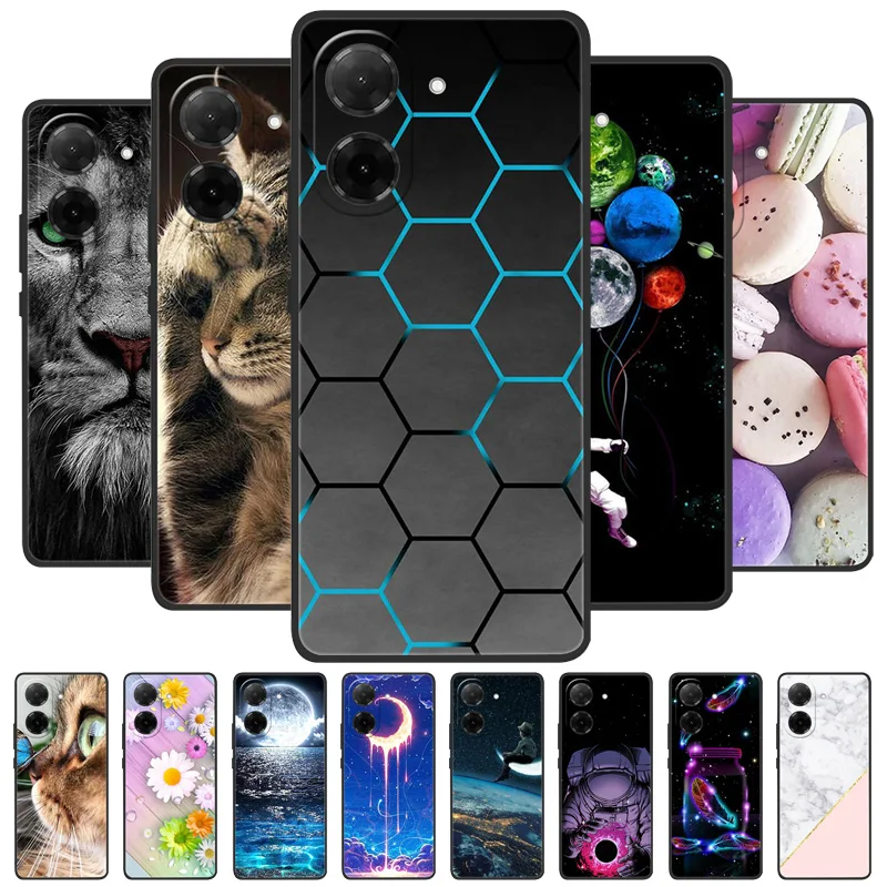 Cool Painted Silicone TPU Soft Cover Black Protective Shell Case