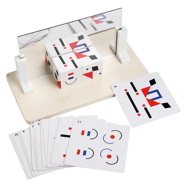 Kids 3D Mirror Imaging Puzzle Montessori Space Logical Thinking Trainting Matching Intellectual Game Parish Learn Resources Toys 4