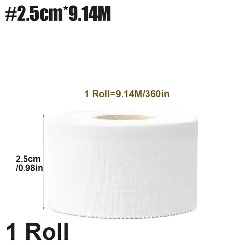 2.5/3.8/5cm 9.1Meters Sport Athletic Waterproof Cotton White Boxing Adhesive Tape Strain Injury Support Sport Binding Bandage - Image 7
