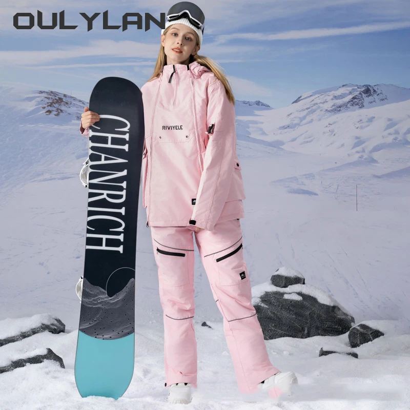 

New Ski Suits Winter Warm Outdoor Sports Snowboards Windproof Waterproof Clothes and Pants Set Snow Insulation Suite Women M