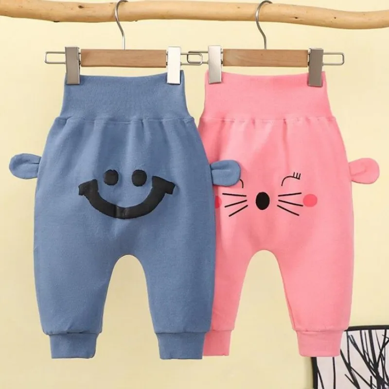 Verdickte Baumwollhosen für Kleinkinder, Babyhosen mit Cartoon-Print, Herbsthosen für Neugeborene Jungen und Mädchen mit großem Hüftumfang, Kleidung 0-3 Jahre – Detail 4