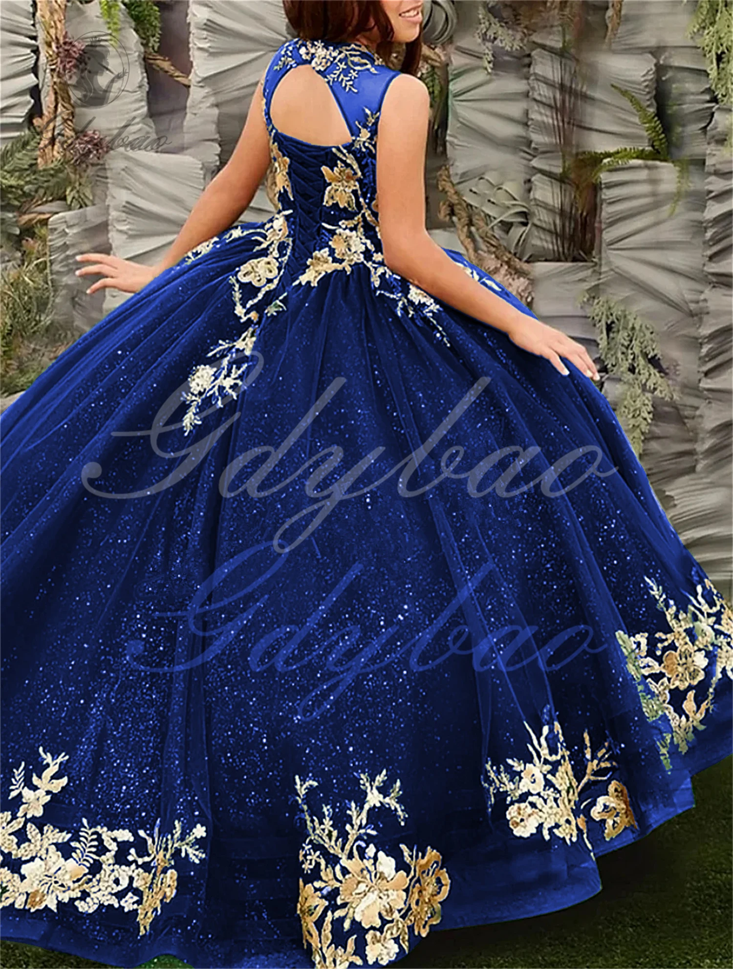 Gold Tulle Flower Girl Dress For Wedding Sleeveless Applique Puffy Floor Length Princess Kids First Communion Ball Gown flower girl dresses