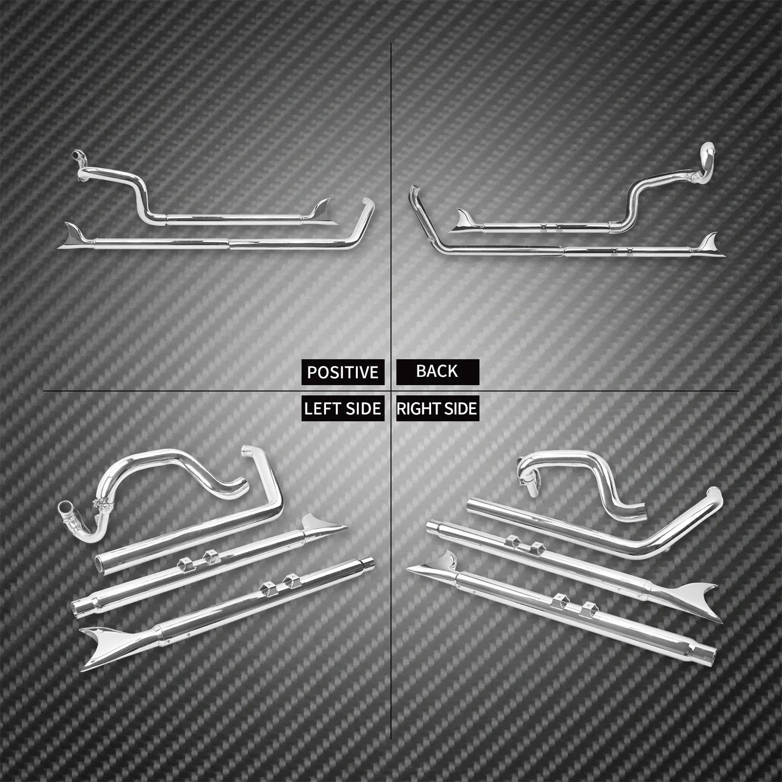 Motorcycle Exhaust Pipe Dual System Chrome for Harley Softail Breakout Slim FLS Fatboy FLSTF Deluxe FLSTN Standard FXST 07-