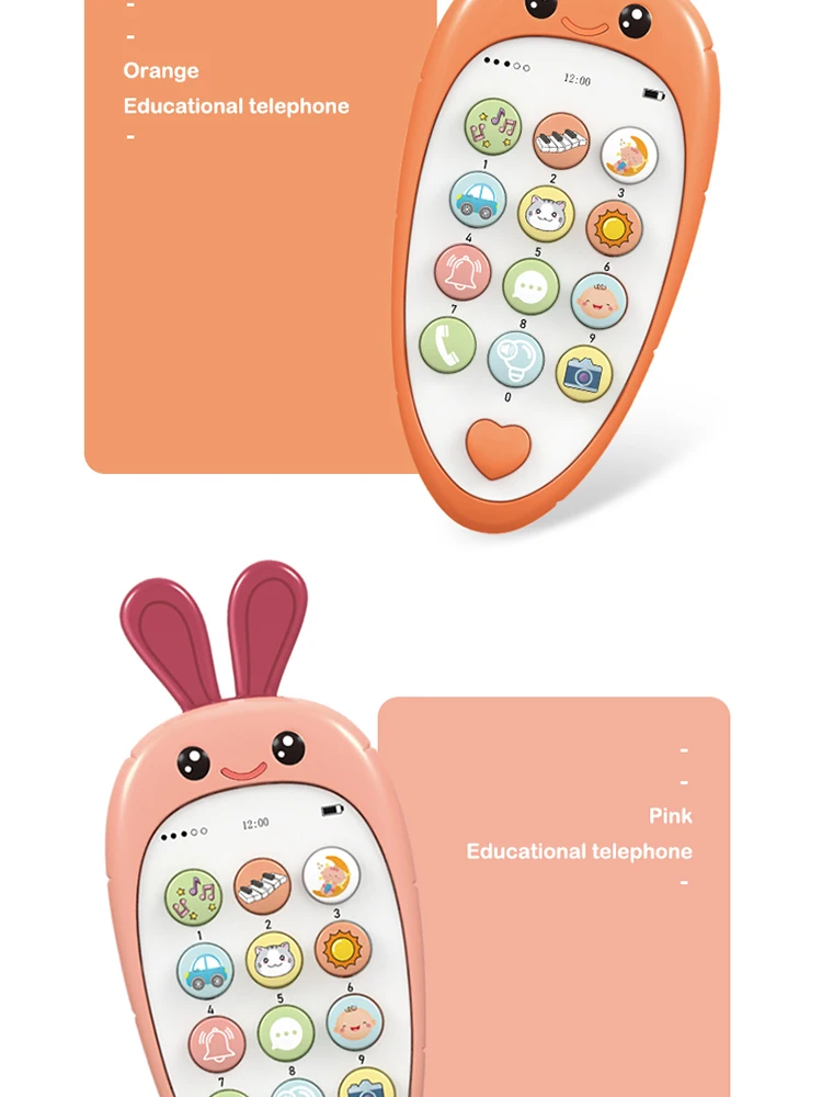 Baby Cell Phone Toy with Early Education & Music, Learning Educational Fake Phone for Kids, Sensory Toys for Toddlers Kids