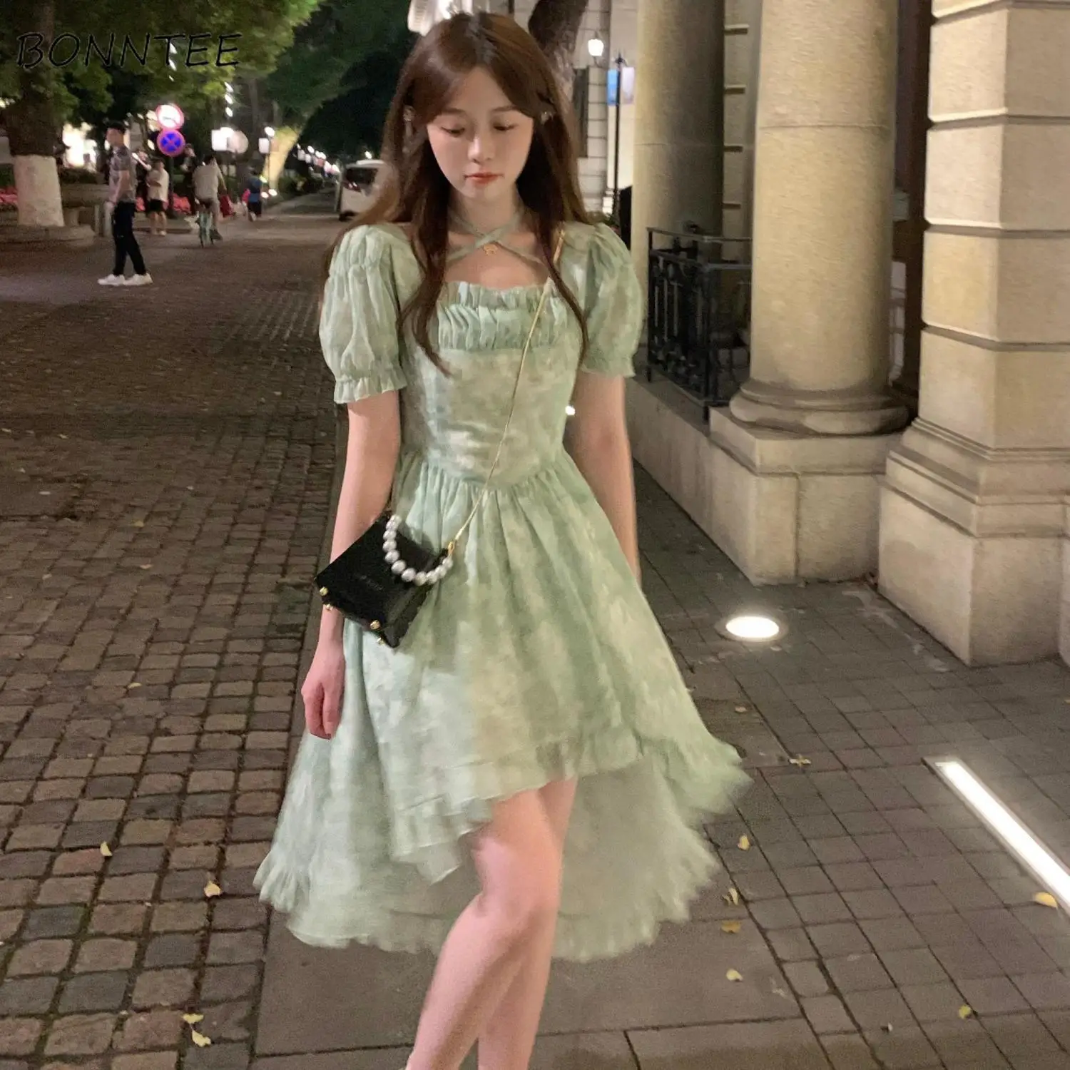 Dresses Women Fashion Asymmetrical Korean Style Female