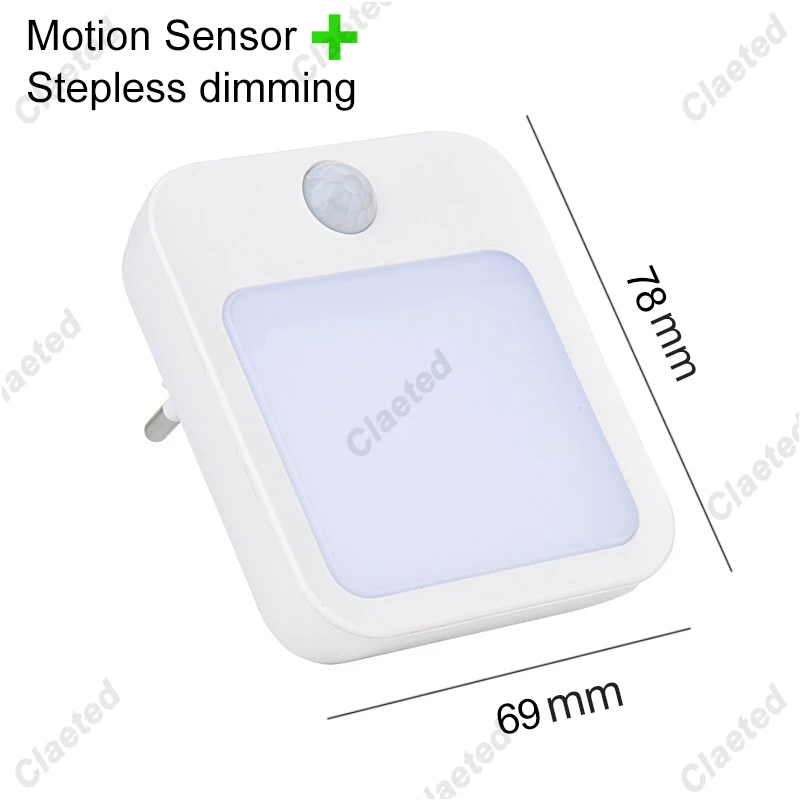 Night light and led light Motion Sensor with EU Plug for Bedside Table Bedroom Children's Wireless