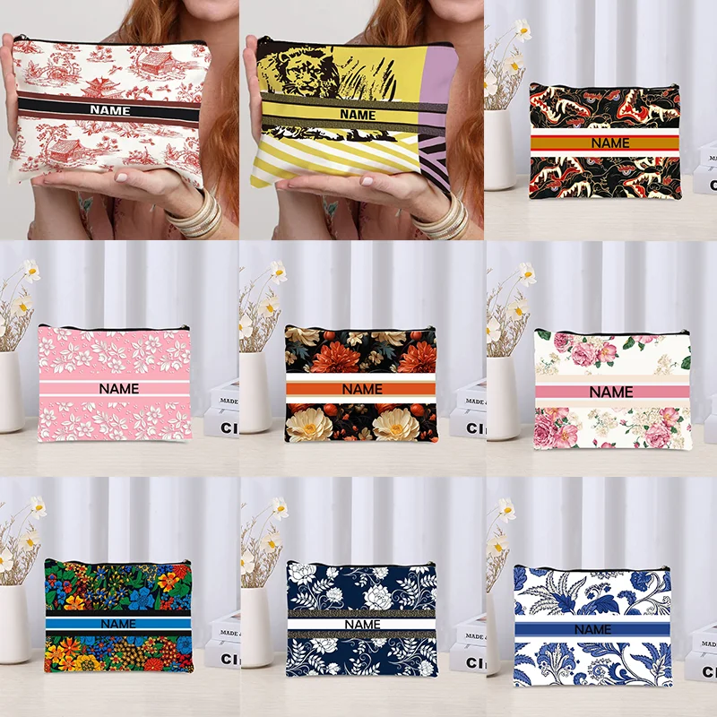 

Personalized Makeup Organizer Glamorous Stylish Luxury Retro Make Up Bag Clutch Gift for Her Travel Air Cushion Storage Bolsa