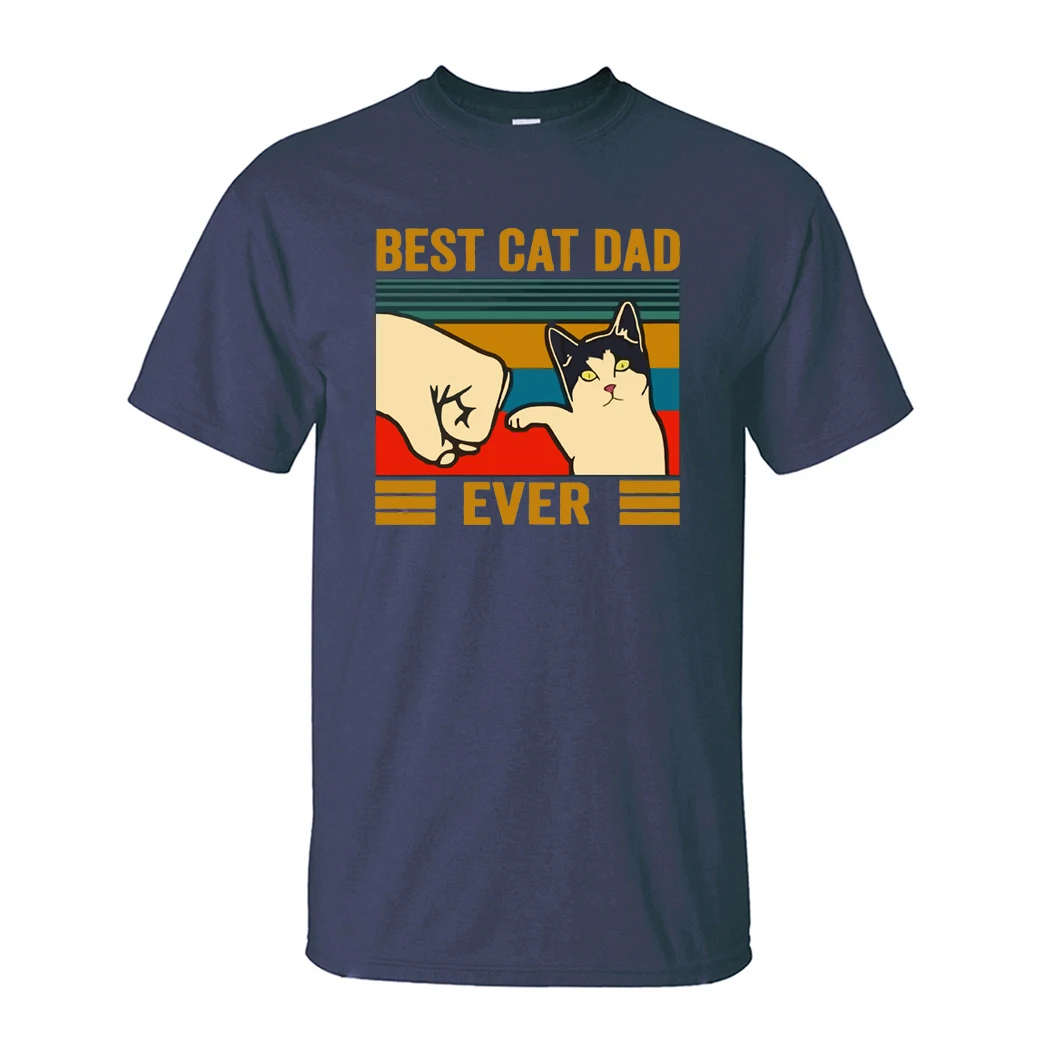 navy color cat dad t shirt cat graphic tee