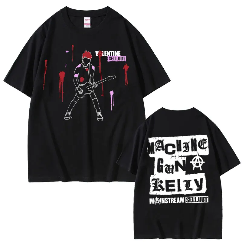 

Rapper Mgk Machine Gun Kelly Mainstream Sellout Double Sided Print T Shirts Men Hip Hop Fashion Tshirt Male Oversized Tops Tees