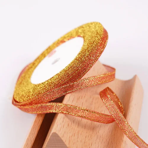 22m 6mm Colorful Glitter Metallic Ribbon for Festive Wrapping & DIY Crafts