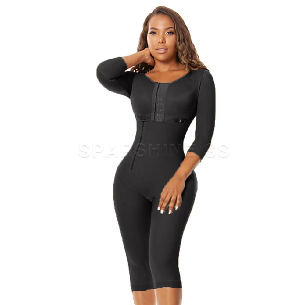 Fajas Colombianas Waist Hip Shaping Slimming Women Long Sleeves Body Shaper Waist Trainer Compression Shapewear
