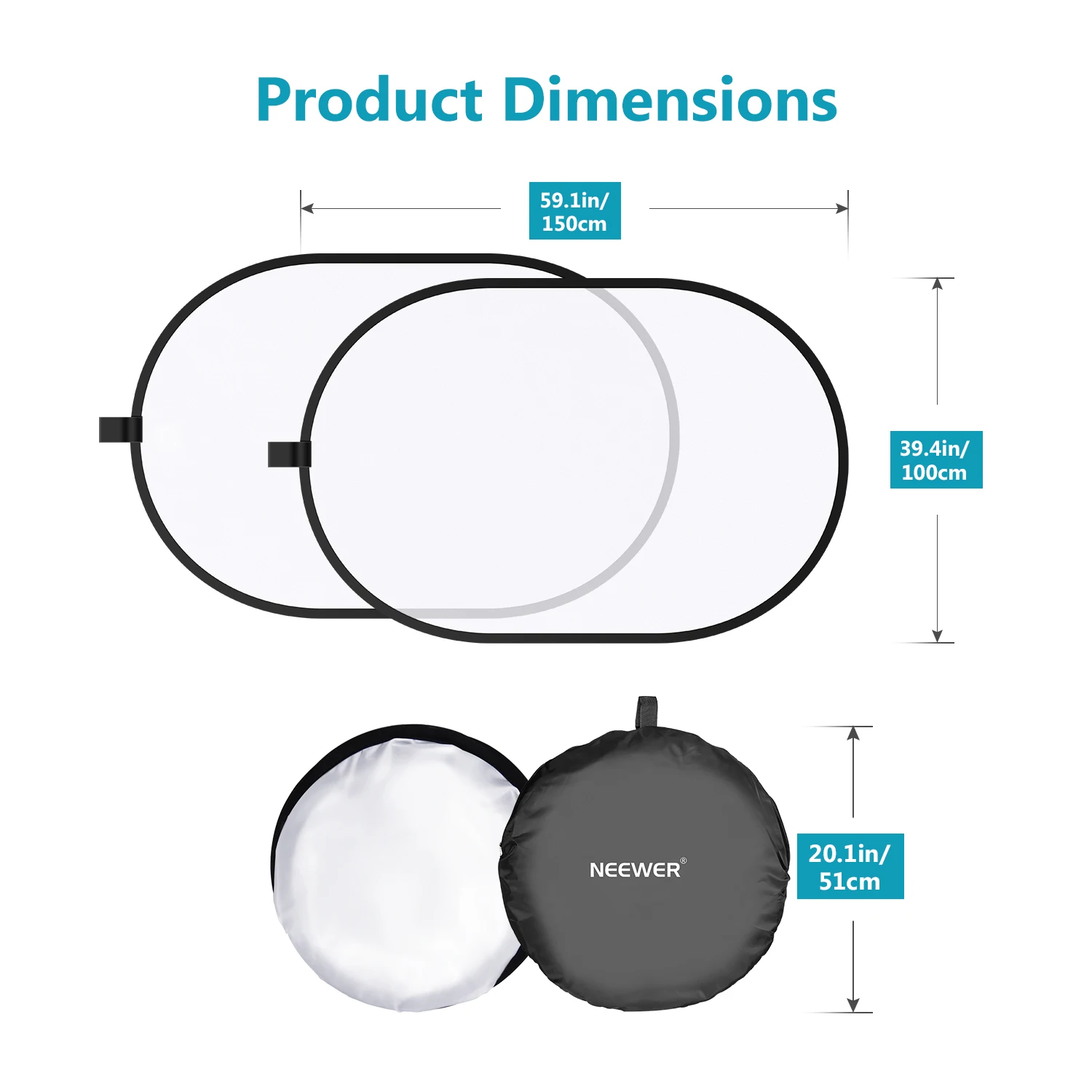 39.4 x 59 inches Neewer Photography Studio Lighting Reflector Pop-out Foldable Soft Diffuser Disc Panel with Carrying Case for Studio and Outdoor Portrait Product Photography,Video Shooting 