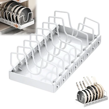 Pentole e padelle Organizer portaoggetti sotto l'armadio portavaso scorrevole portapacchi cucina estraibile cestino portaoggetti per pentole e padelle 1