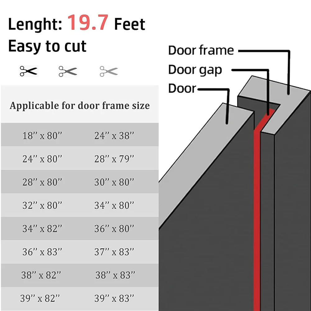 

Weather Stripping Door Seal Sealing Strip Security Door 19.7Feet Door 6M Seal Strip Door Soundproofing White Concrete Blocks