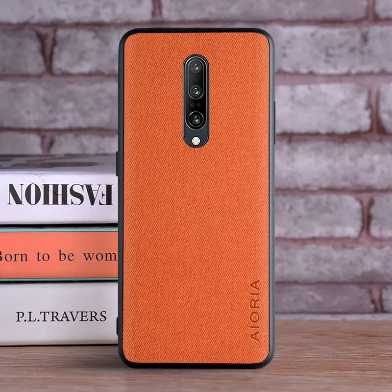 Luxury Textile Leather Skin Phone Case with Soft TPU Hard PC Cover