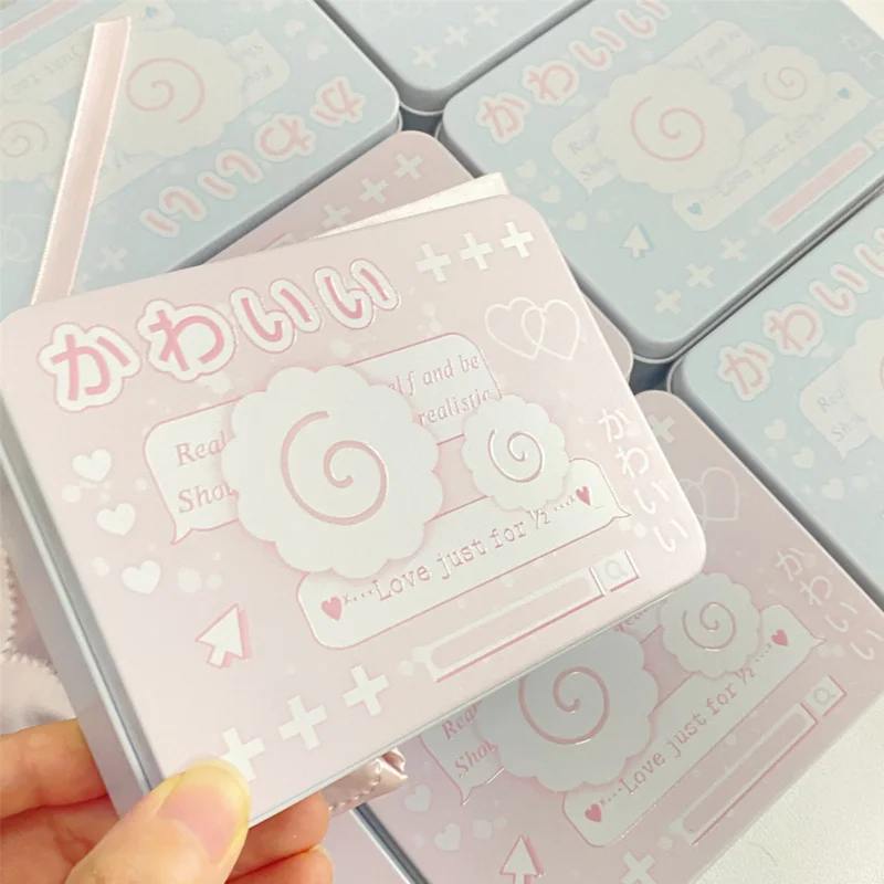 

Tin Box With Lid Kawaii Trinket Coin Box Small Cute Pattern Containers With Lid Jewelry Stickers Storage Easter Case Tinplate