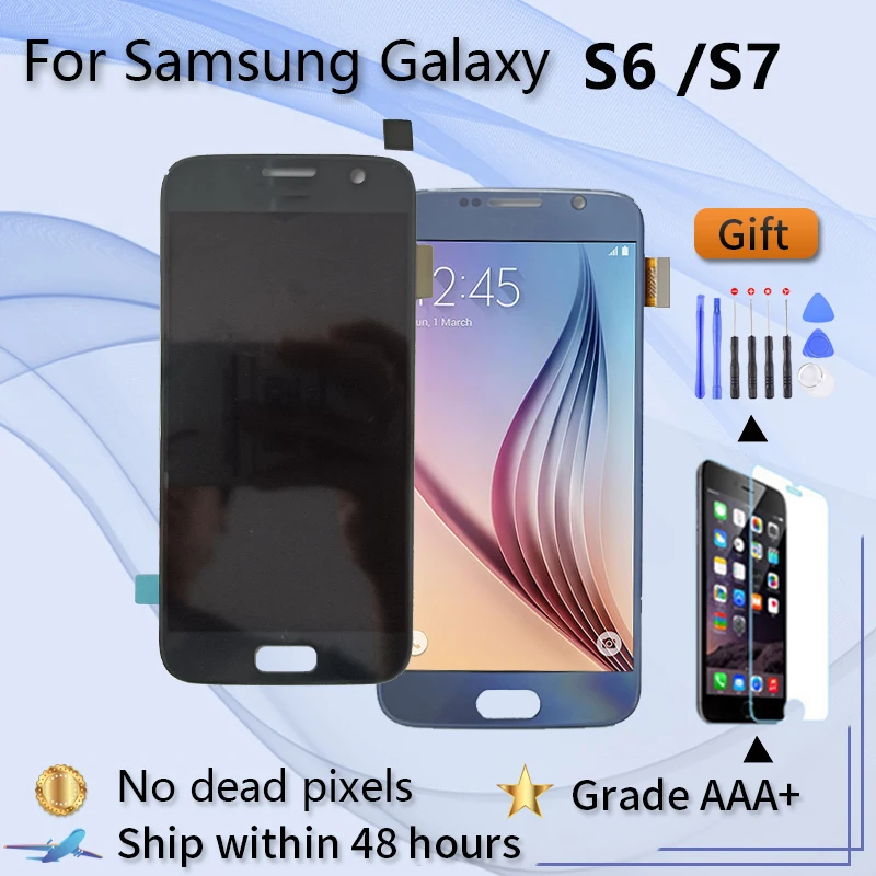 Дисплей для Samsung Galaxy S6 G920F S7 G930F высококачественный ЖК-дисплей с сенсорным экраном