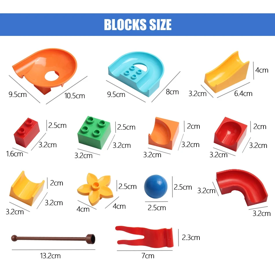 77-308PCS Sliding Rail Large Particle Building Blocks Marble Racing Run Building Blocks DIY Children's Educational Toys