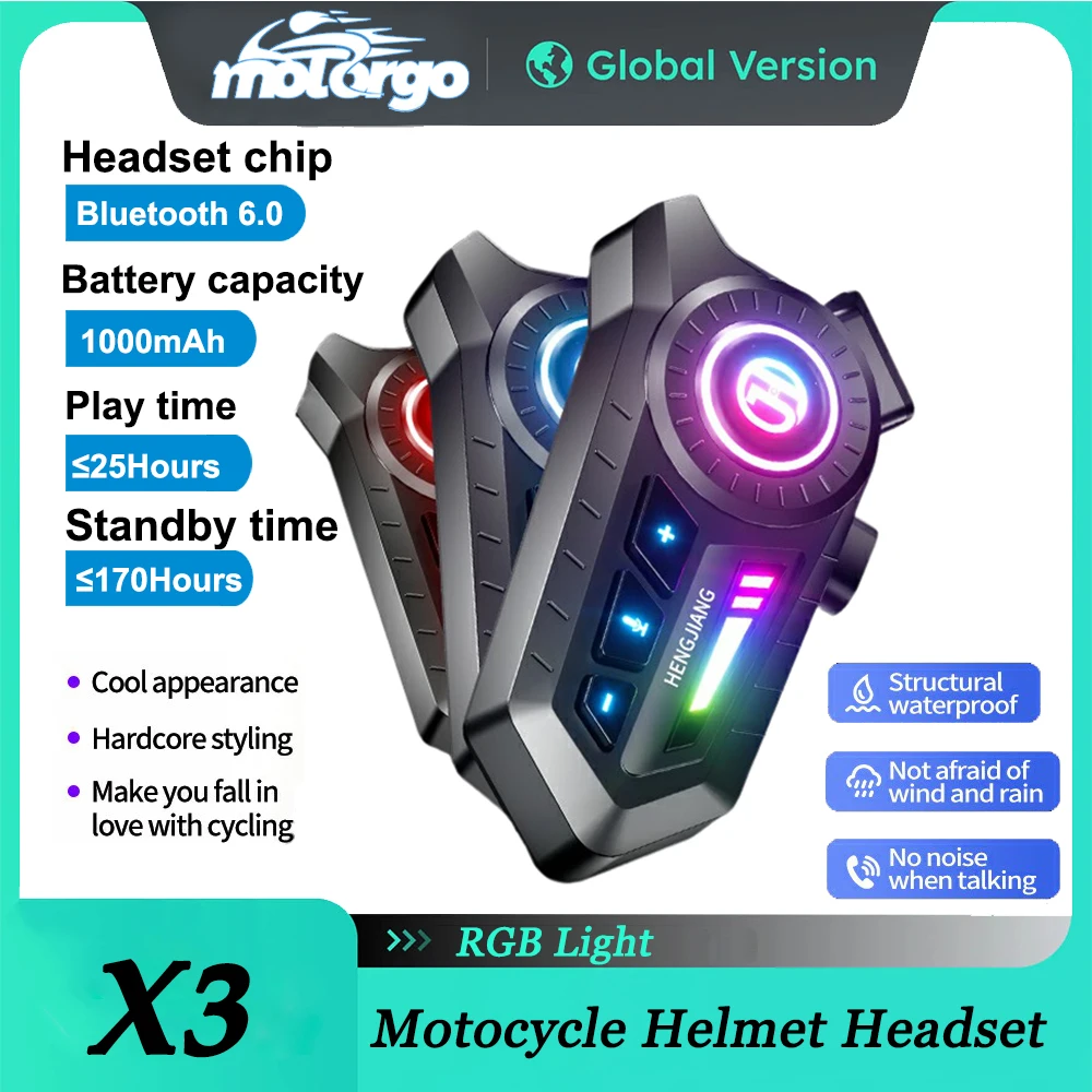 X3 Motorcycle Bluetooth Helmet Headset Waterproof