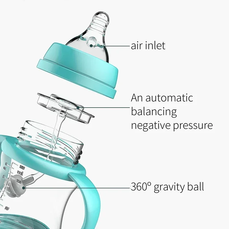 Baby Feeding Bottle Infant Drop-proof With Straw and Handle Milk Feeding