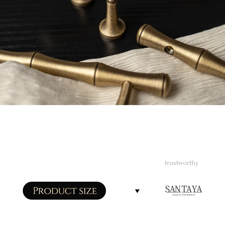 bamboo brass furniture handle antique finish