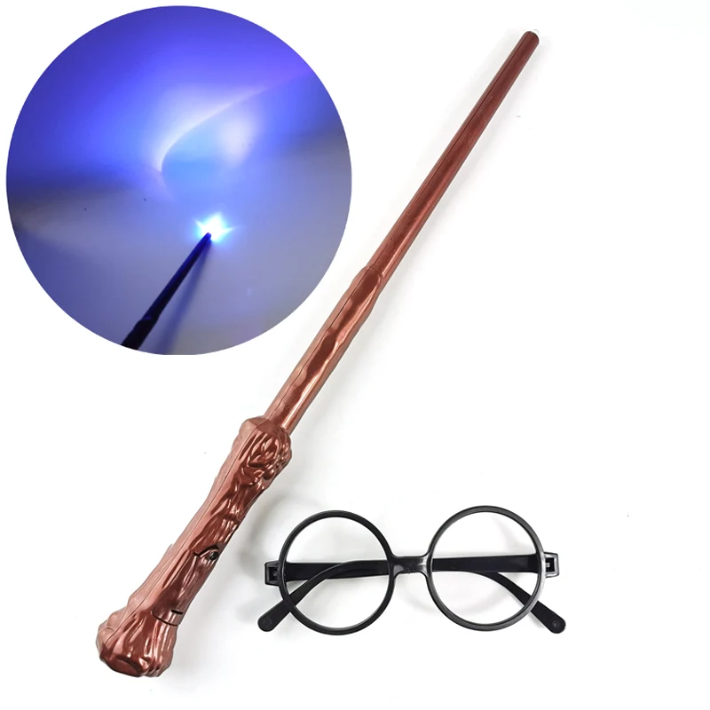Glowing Sounding Magic Wand Cosplay Toys Children's Role-playing Stage Performance Props Wizard Cane Boy Girl Birthday Gift