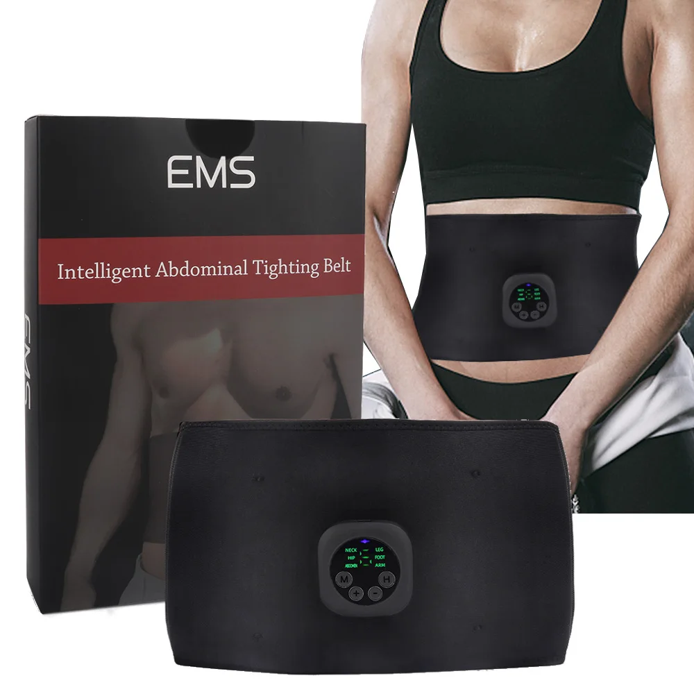 

EMS Abdominal Tighting Belt Body Slimming Waist Band Unisex Smart Abdomen Muscle Stimulator Trainer Fitness Lose Weight Fat Burn