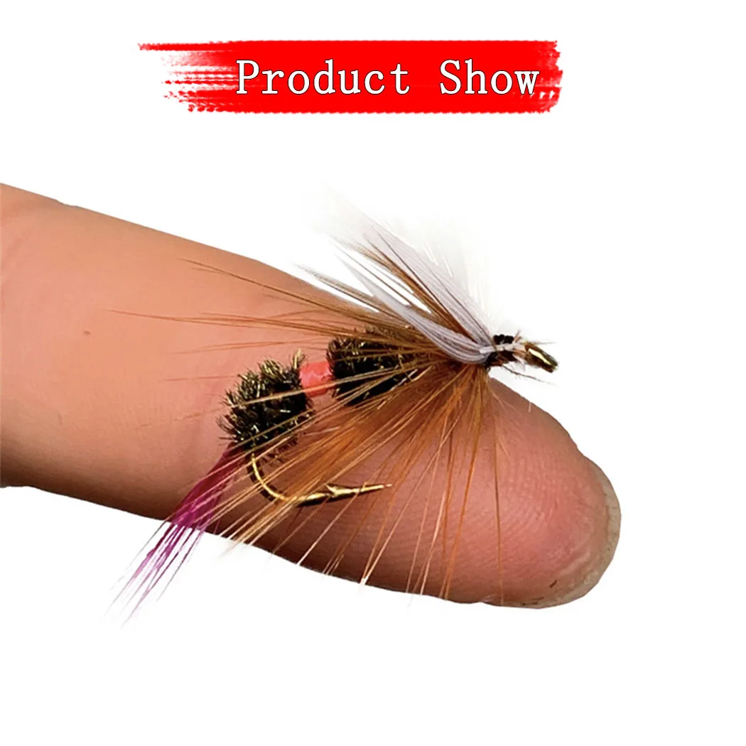 6 Teile/schachtel Angeln Künstliche Insekten Köder Brasshead Prince Nymph & Royal WulffFly Köder Angeln Forelle/Barsch/Barsch/Wels/Karpfen/Walleye – Detail 13