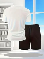 Ensemble de vêtements de sport respirants pour hommes, manches courtes et shorts, léger, confortable, style sportif, fabriqué en Chine 4