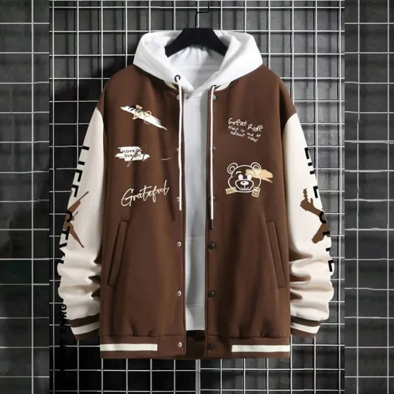 Men's Baseball Jacket Spring Autumn Loose Casual men baseball jacket