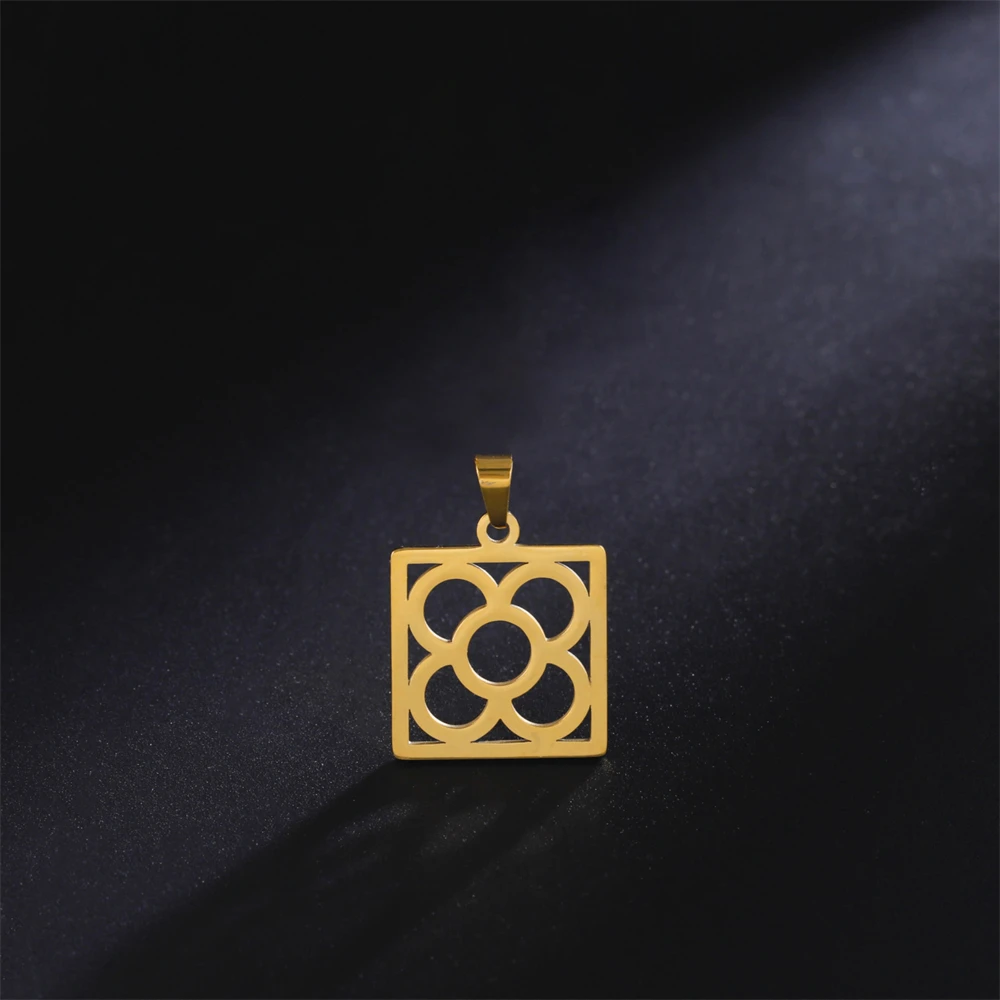 5 teile/los Barcelona Floral Charms Für Schmuck Machen Edelstahl Höhlte Quadratische Anhänger Für Ohrringe Halskette Diy Zubehör – Detail 7