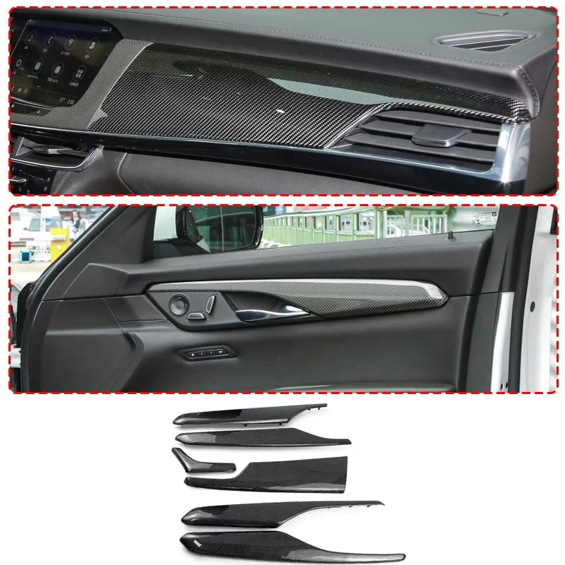 

Для Cadillac CT6 2016-2020 интерьерная Центральная панель управления дверная ручка 3D 5D наклейки из углеродного волокна Переводные картинки аксессуары для стайлинга автомобиля