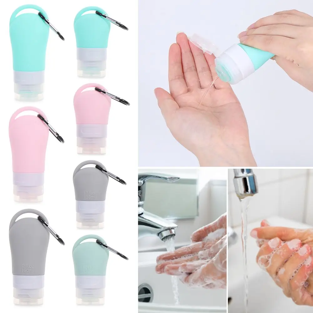 Refillable Silicone Travel Shampoo Squeeze Bottle with Hook
