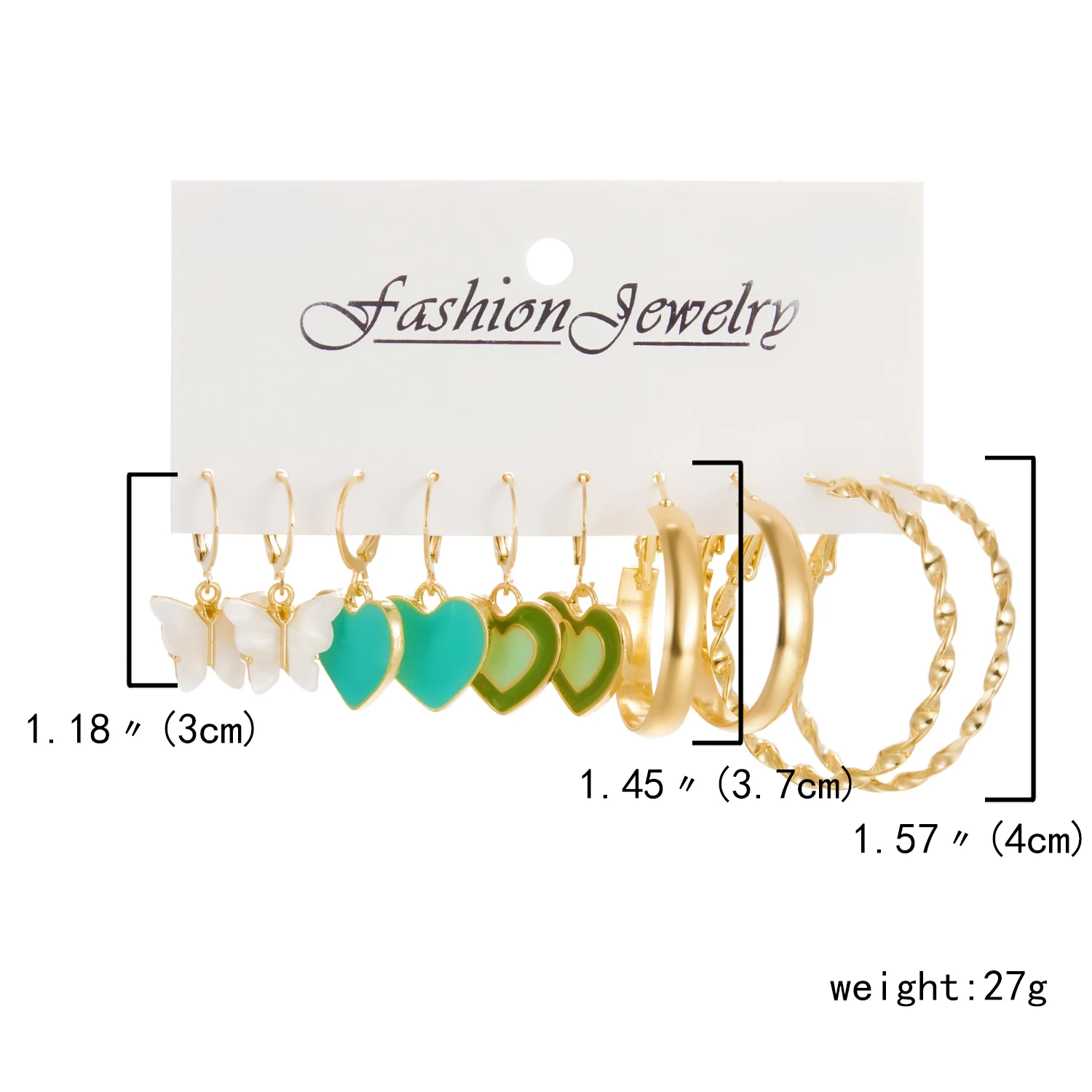 Korean Trendy Geometirc Butterfly Pearl Earrings Set For Women Resin Acrylic Star Heart Round Hoop Earrings Brincos Jewelry Gift