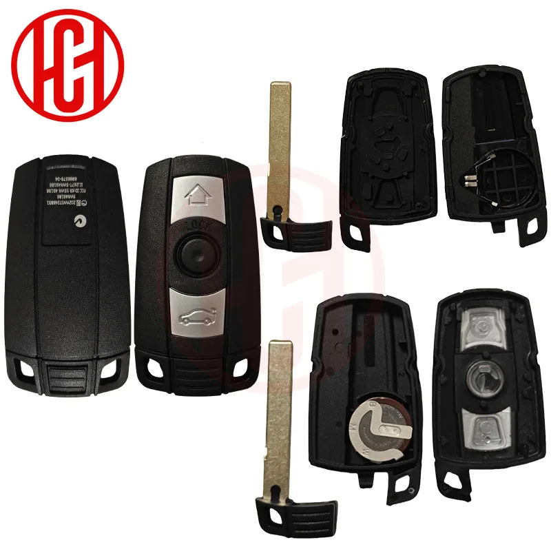 Premium 3-Button Smart Key Case with Key Blade for Remote Car Key Fob Replacement