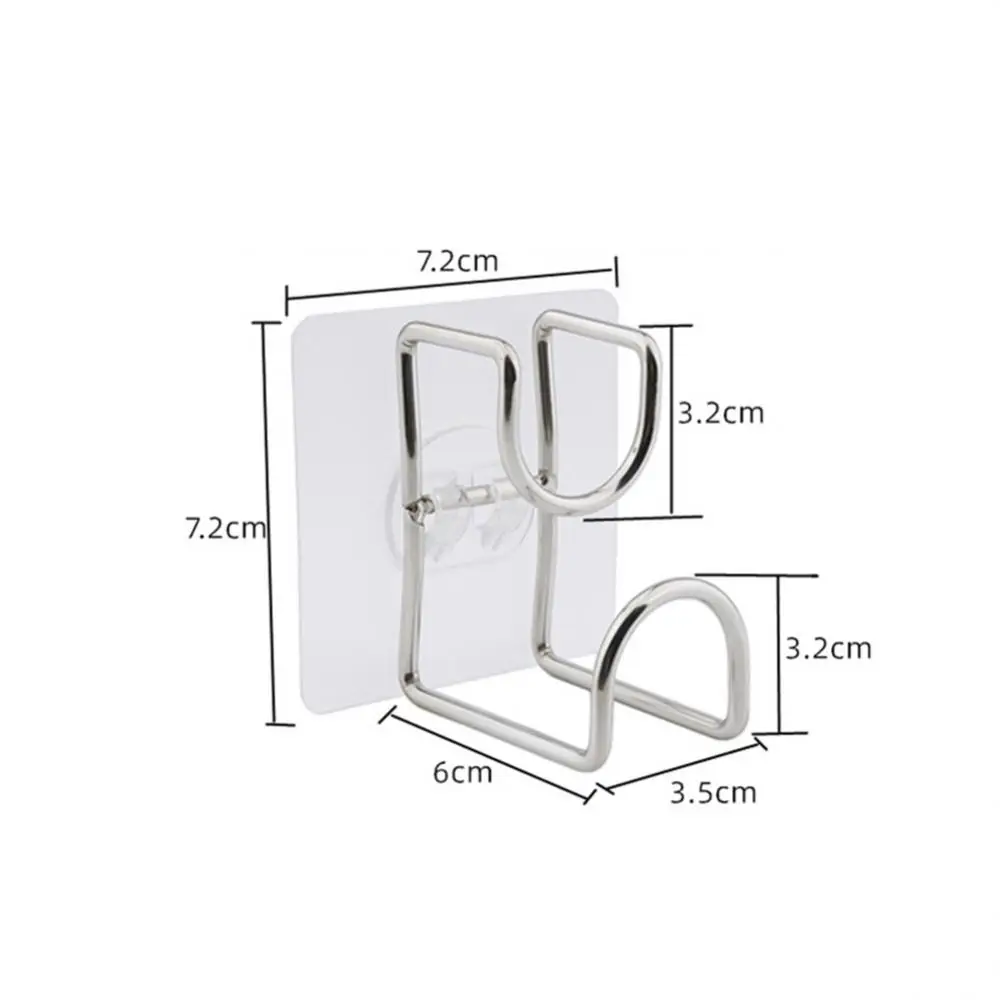Punch-Free Sticky Bathroom Kitchen Traceless Washbasin Save Space Organizer Wall Mount Hook Holder Adhesive Storage Rack 2PCS